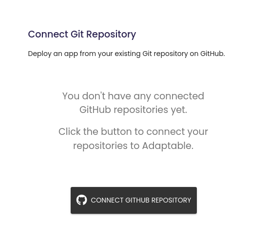 Connecting a GitHub repo