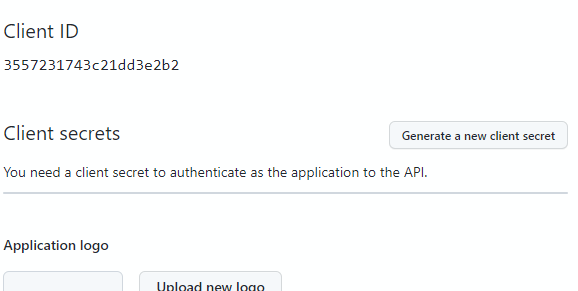 OAuth App Settings Page on GitHub